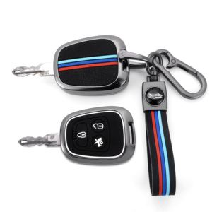 Élégant pour <span class=keywords><strong>Peugeot</strong></span> 206 <span class=keywords><strong>207</strong></span> 406 Citroën C-Elysée Picasso – <span class=keywords><strong>Coque</strong></span> de <span class=keywords><strong>clé</strong></span> de voiture en alliage de zinc et silicone avec porte-clés - Product Image 1