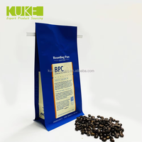 Sachet de recyclage de marque personnalisée, pochette en feuille d'aluminium à fermeture éclair mate à fond plat pour sacs d'emballage de café en étain avec valve