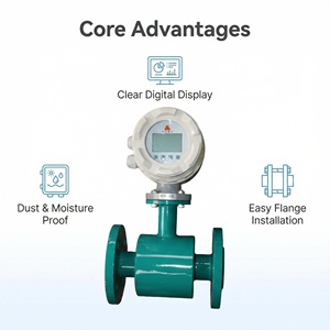 عداد تدفق كهرومغناطيسي رقمي صناعي مع شاشة LCD، يدعم التصنيع حسب الطلب لتطبيقات معالجة المواد الكيميائية والمياه - Product Image 6