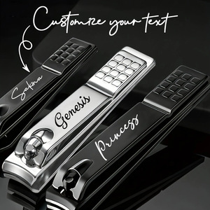 Promotional Emery Boards & Manicure-Large and Small 2 Pcs Nail Clippers Set,Sharp Fingernail Clipper, Black Nail Cutter
