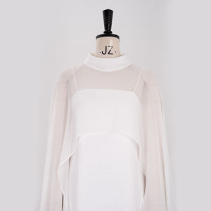 سعر تنافسي أبيض سوبر خرافية كبيرة طقم من قطعتين فستان زفاف صباح فساتين حفلات فساتين طويلة - Product Image 4