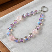 Chaîne de perles en cristal Aurora pour bouteille d'eau, sac, porte-clés, sac à main, téléphone, accessoires décoratifs