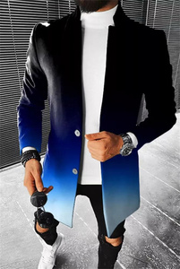 新着メンズスリムフィットシングルブレストビジネスフォーマルトップコートスタイリッシュな冬用スタンド襟ピーコート暖かいトレンチ - Product Image 6