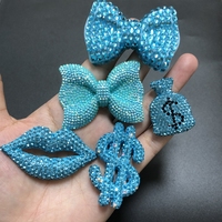 Breloques à dos plat en strass, motifs dollar, nœud, papillon, sac à monnaie, cœur ajouré, lèvre, amour, frangipanier, pour coque de téléphone décorative