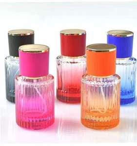 New Custom Wholesale Stripe Luxury Gradient <strong>Ramp</strong> 30ml 50ml Glass Empty Perfume Bottle for Cosmetic - Product Image 1