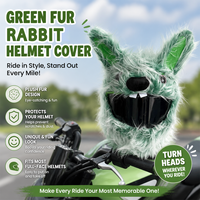 Vente en gros usine : Housse de casque de moto en forme de lapin mignon avec yeux 3D réalistes et fourrure, compatible avec la plupart des casques intégraux