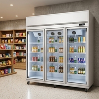 Vitrine verticale commerciale en acier inoxydable, refroidisseur vertical à air pour supermarché