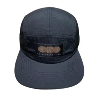 Casquette de camping unisexe en nylon pour l'extérieur, broderie 3D, logo personnalisé, étiquette tissée, visière plate, 5 panneaux, quatre saisons, imperméable