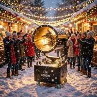 Machine à neige électrique d'extérieur 3500W/4000W à tête mobile, avec flight case et télécommande, pour la production de neige à 90 degrés, idéale pour mariages, fêtes et événements
