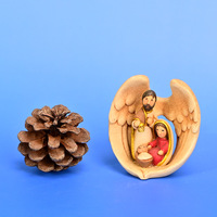 Ornements religieux sur le thème de Noël, crèche en résine, artisanat en résine en forme d'ailes d'ange, artisanat de Fujian, commandes personnalisées