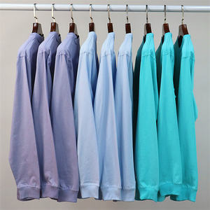 T-shirt Unisex in cotone 100% pesante a manica lunga a tinta unita con Logo personalizzato ricamo Unisex oversize adatto a uomo e donna - Product Image 4