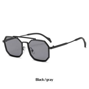 Gafas de Sol Cuadradas Steampunk Vintage de Lujo con Logotipo Personalizado, Gafas de Sol Punk Metálicas Poligonales para Mujer - Product Image 6