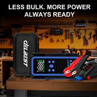 Q8 Tout-en-un 12V 16000mAh 1600A Démarreur d'urgence, Pompe à air 150PSI, Chargeur PD 65W et Moniteur de pression des pneus pour voitures compactes/motos