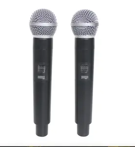 Professional 2-channel Wireless UHF Handheld Microphone 1 Piece Desktop Wired Bubble Bag + Standard Carton Accept Custom Logo