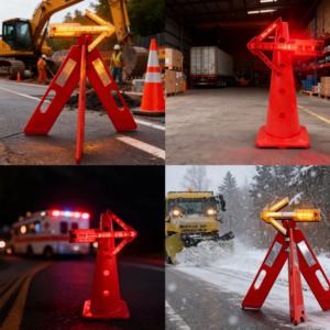 Luz de Advertencia de Seguridad Recargable con Flecha Roja Ámbar, Certificación CE ROHS, con 2 Imanes Potentes, <span class=keywords><strong>Señal</strong></span> de Tráfico de <span class=keywords><strong>Emergencia</strong></span> para Camiones, Automóviles y Uso en Carreteras - Product Image 6