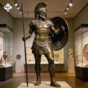 आउटडोर सजावटी बड़ी धातु उच्च गुणवत्ता जीवन आकार प्रसिद्ध आधुनिक कला पार्क बड़े स्पार्टन योद्धा कांस्य मूर्तिकला - Product Image 4