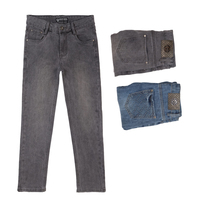 Jean en denim coupe droite taille haute vintage Gallant Slim pour enfants de 10 à 15 ans, poches extensibles, tissu doux
