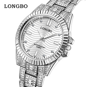 นาฬิกาควอตซ์ <span class=keywords><strong>LONGBO</strong></span> 83611 กันน้ำ 3ATM เรืองแสง สายสแตนเลส ปฏิทิน ประดับเพชรเต็มหน้าปัด ดีไซน์หรูหรา สีทอง สีเงิน - Product Image 6