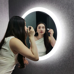 Hzw nhà máy Led Gương phía trước + trở lại ánh sáng cảm ứng cảm biến cct3000k 4000K 6000K đầy đủ ul CE CUL khách sạn phòng tắm Backlit vòng gương - Product Image 1