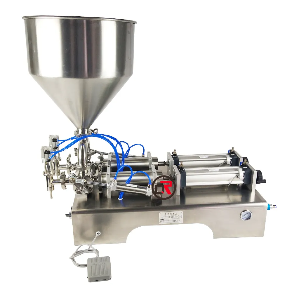 100 to 5000ml vertical piston pneumatic double heads liquid PET bottle milk juice mineral bottling filling machine