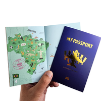 Service d'impression personnalisé de passeports de voyage en papier, jouet de dessin animé, impression en gros, passeport de jeu personnalisé pour enfants, carnet