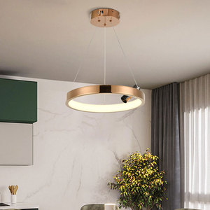 Đèn Chùm Bắc Âu Chiếu Sáng Trong Nhà Đèn Treo Hình Tròn Nhiều Tầng Đèn Chùm & Đèn Treo Trần Hình Tròn Màu Vàng Hồng Sang Trọng - Product Image 6