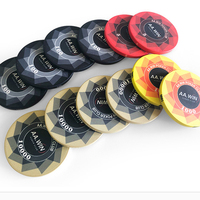 Desain Gratis CIP Poker Keramik Kustom 39Mm 43Mm 50Mm 55Mm Token Poker Bahan Keramik