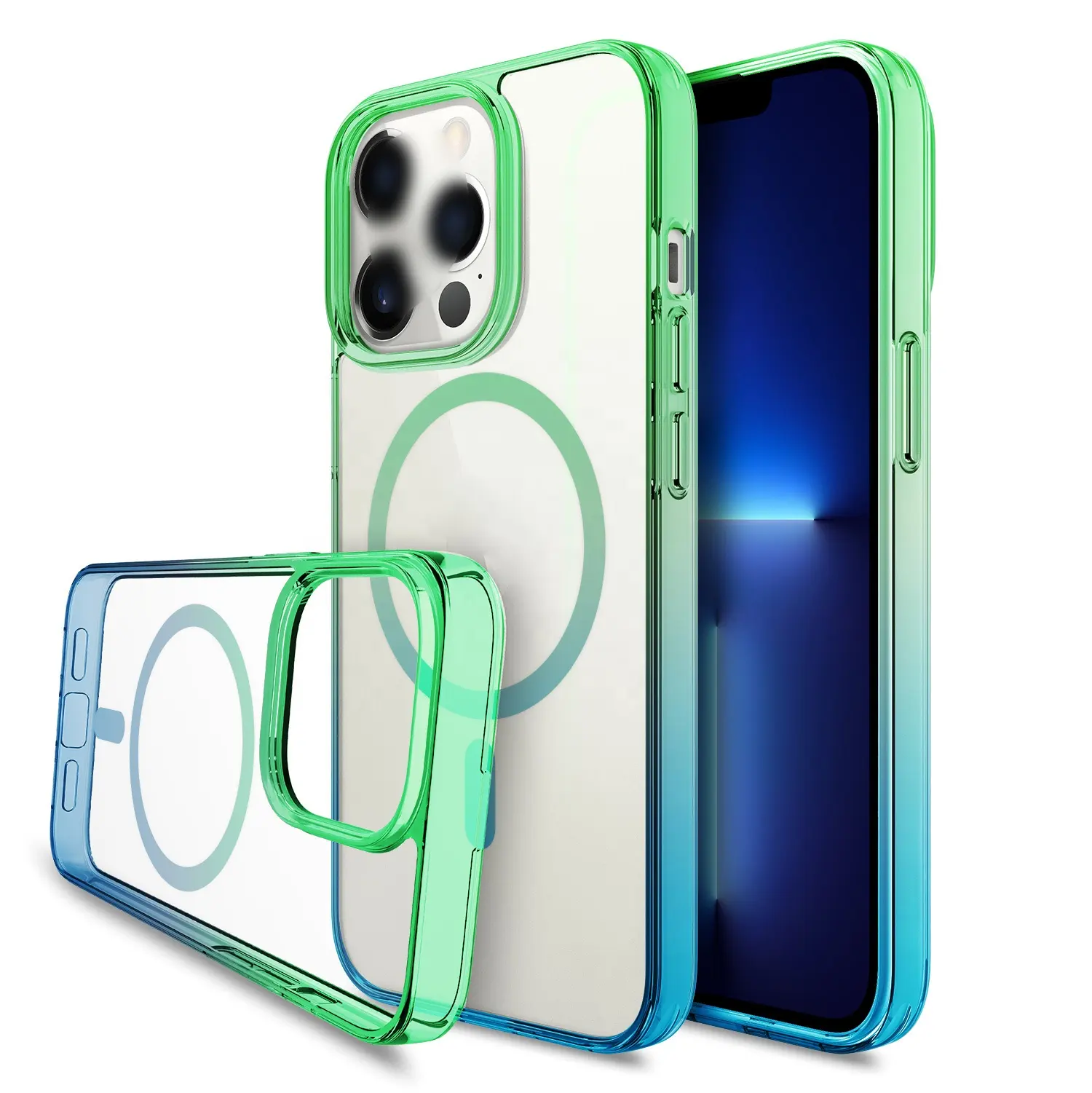 Großhandel Herstellung Handyetue Hang transparente Abdeckung Luftkissen stoßfest magnetische Hybridhülle für iPhone 15 Pro