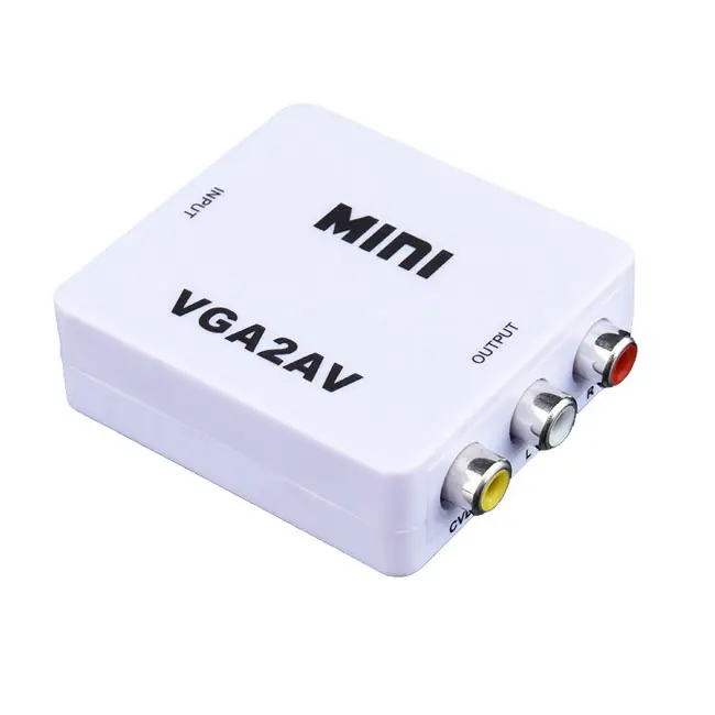 Adaptador de audio y video VGA a AV 2 en 1 con cable USB para computadora TV portátil