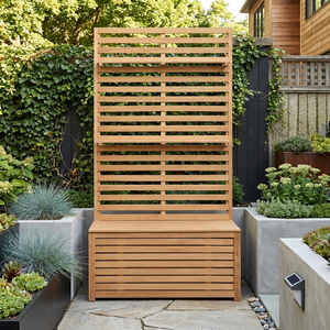 Jardinière surélevée en bois Combohome avec rangement à fond ouvert et structure pour plantes grimpantes, bac à plantes surélevé d'extérieur pour herbes et fleurs - Product Image 5
