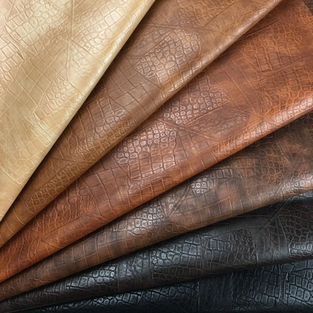 P666 Oil leather synthetic leather crocodile print Cuero for handbags, shoes, craft accessories, multi-role leather