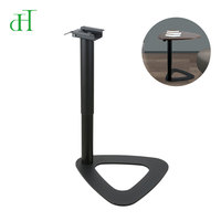 Table d'appoint moderne à hauteur réglable avec ressort à gaz, base triangulaire, cadre de bureau en forme de C pour chevet ou canapé WFH