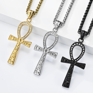 Éxito de ventas en comercio electrónico transfronterizo: Collar con cruz Ankha del antiguo Egipto con diseño protector, un estilo único adecuado para sw - Product Image 2