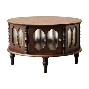 Vendita Diretta di Tavolini da Caffè Rotondi in Legno Color Noce, Set di Tavolini da Salotto in Legno Massello Stile Retrò Francese - Product Image 5