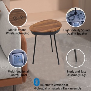 Hiện Đại Thông Minh Đa Chức Năng Bằng Gỗ Bàn Cà Phê Thiết Lập Mới Hình Bầu Dục Nhỏ Bàn Cạnh Giường Ngủ Cho Phòng Khách Đồ Nội Thất Nhà Sử Dụng - Product Image 3