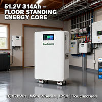 Solar Battery 48V 51.2V 314Ah 16kWh for Solar Battery Storage Systems Wall Mounted with Wheels
