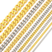 Chaîne cubaine fine en acier inoxydable plaqué or 18 carats, 6 mm, avec fermoir mousqueton et zircon, idéale pour mariage - Vente en gros