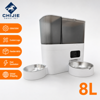 Fontaine à eau moderne pour chat en acier inoxydable et distributeur de nourriture pour animaux de compagnie avec caméra WiFi, contrôle par application Tuya, capacité de 8 L pour chiens et chats