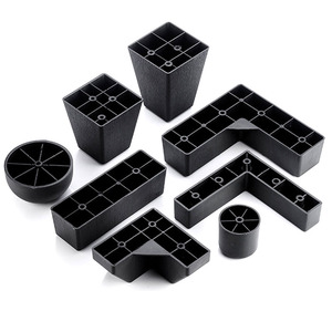 5 Inch Sofa Feet Plastic Feet L-Shaped Black Couch <strong>Legs</strong> with Screws <strong>Chair</strong> Sofa Couch Feet <strong>Replacement</strong> Furniture <strong>Legs</strong> - Product Image 1