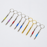Mini tournevis porte-clés 15 mm, tige en acier au carbone, lame en acier 45, outil de réparation portable