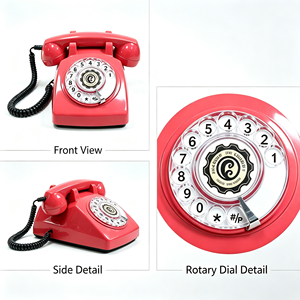 Téléphone <span class=keywords><strong>fixe</strong></span> filaire vintage à cadran rotatif, style rétro, pour la maison, l'hôtel, la décoration, OEM ODM - Product Image 2