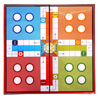 Juego de Mesa 2 en 1 de Alta Calidad, Ludo y Serpientes y Escaleras, Cartón Laminado en PVC, Impresión a Todo Color, Plegable, Portátil, Educativo