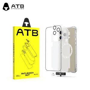 ATB 9H 2.5D Screen ATB Protector For Iphone 15 Mobile Phone Protection Clear Tpu Soft Phone Case Set With Glass Screen Protector