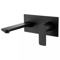 Robinet de lavabo encastré doré de luxe en laiton mitigeur mural mitigeur thermostatique douchette eau chaude froide