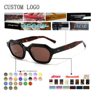 Modern Octagonal Full Rim <b>Sunglasses</b> Solid Frame Resin Lens Anti-Uv Protection Unisex Adult - Product Image 2