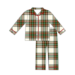 RTS Navidad nuevo diseño Plaid estampado adulto mujer botón pijamas trajes venta al por mayor ropa para adultos ropa de dormir nuevos estilos - Product Image 3