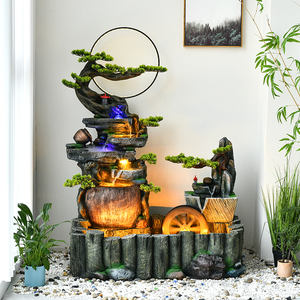 Pastorale rocaille fontaine eau courante poisson étang cour décoration intérieure roue à eau Circulation Durable fibre de verre - Product Image 1