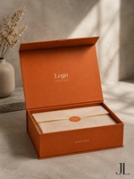 Boîte cadeau magnétique de luxe, emballage de luxe, boîte cadeau rigide magnétique orange, fournisseur de marques de cadeaux, vente en gros