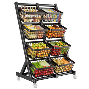 Estante de almacenamiento de cocina giratorio multicapa al por mayor estante de cesta de frutas y verduras de 360 grados carro rodante - Product Image 2