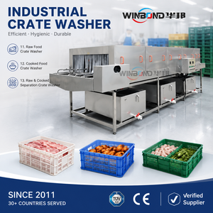 Soy Sauce <strong>Vinegar</strong> Box <strong>Washer</strong> SUS304 Acid Resistant Conveyor Type High Pressure Spray Cleaner with Dryer for Brewing Plant - Product Image 1